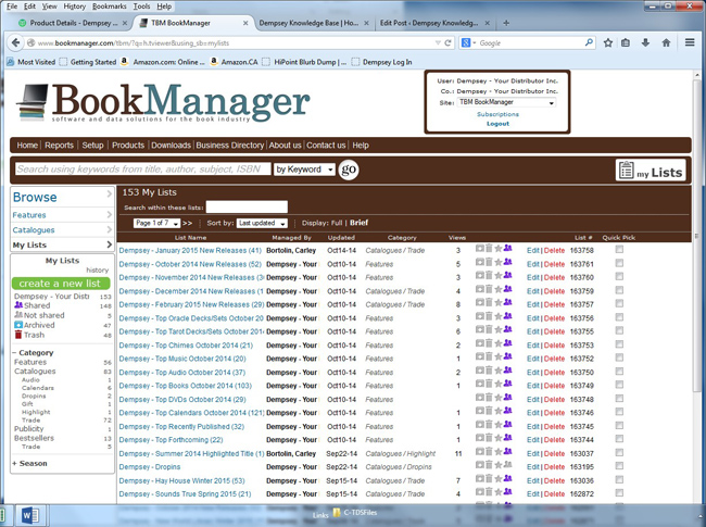 BookManager top list refreshing